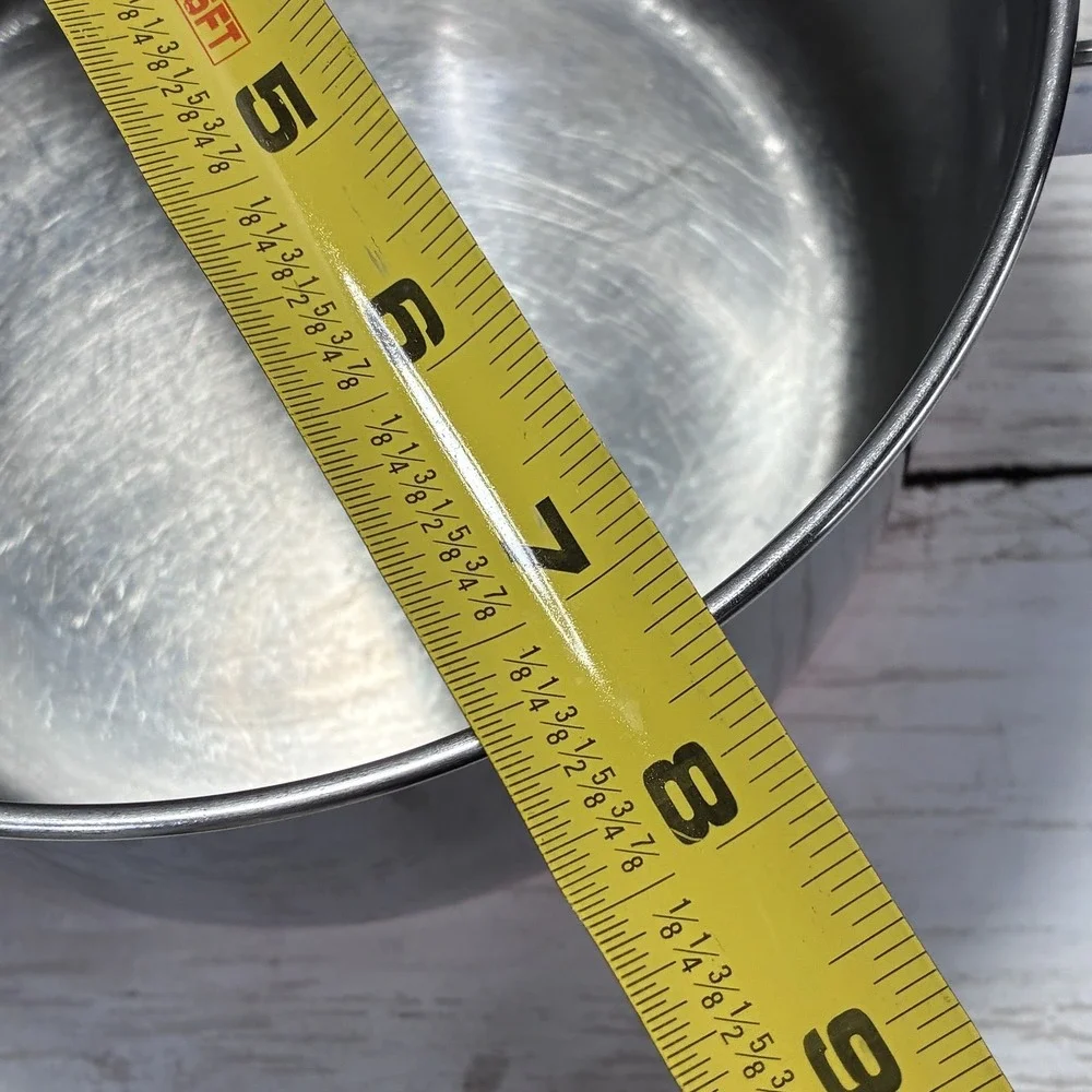 Vintage Revere Ware Copper Clad Stainless Steel Saucepan with Lid - 1801 Series